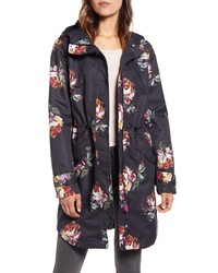 Joules Loxley Floral Print Waterproof Hooded Raincoat