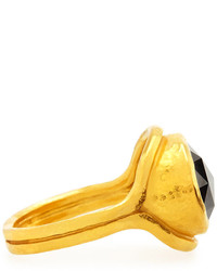 Gurhan 24k Gold Pandora Black Sapphire Ring