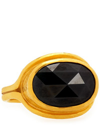 Gurhan 24k Gold Pandora Black Sapphire Ring