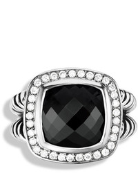 David Yurman Albion Ring With Black Onyx And Diamonds