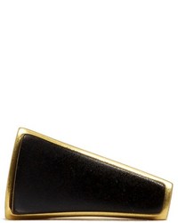 Maiyet Black Horn Inlay 18k Gold Plated Concave Ring