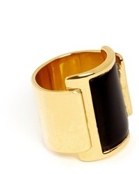 Maiyet Black Horn Inlay 18k Gold Plated Foldover Ring