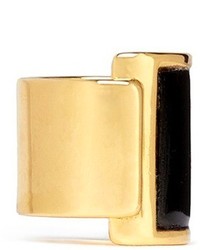 Maiyet Black Horn Inlay 18k Gold Plated Foldover Ring