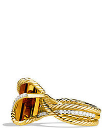 David Yurman Cable Wrap Ring With Diamonds In Gold