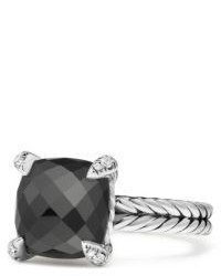 David Yurman Chatelaine Ring With Black Onyx And Diamonds