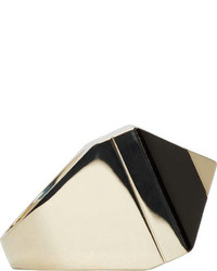 Givenchy Gold Black Pyramid Ring