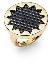 House Of Harlow Perforated Leather Sunburst Ring