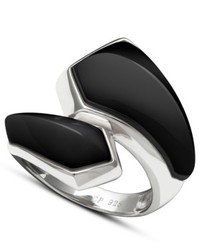 Macy's Sterling Silver Ring Black Onyx Stacked Ring