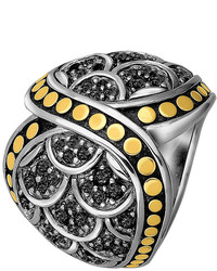 John Hardy Naga Large Crossover Black Sapphire Ring Size 7