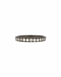 Armenta Old World Midnight Blackened Band Ring With Diamonds