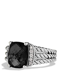David Yurman Petite Wheaton Ring With Amethyst And Diamonds