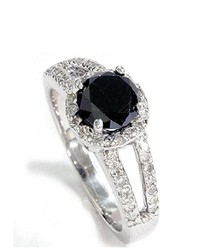 Pompeii3 200ct Black White Diamond Anniversary Engaget Ring