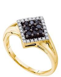SEA Of Diamonds 025ctw Black Diamond Fashion Ring