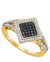 SEA Of Diamonds 033ctw Black Diamond Fashion Ring