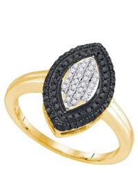 SEA Of Diamonds 040ctw Black Diamond Fashion Ring