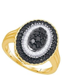 SEA Of Diamonds 075ctw Black Diamond Fashion Ring