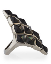 Stephen Webster Superstone Inlaid Black Mother Of Pearl Rhombus Statet Ring Size 7