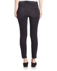 7 For All Mankind High Waist Distressed Ankle Skinny Jeans