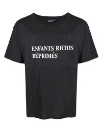 Enfants Riches Deprimes Enfants Riches Dprims Logo Print Ripped Detailed T Shirt
