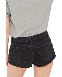 Topshop Cory Ripped Black Denim Shorts
