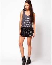 One Teaspoon Music Is Lethal Glimmer Shorts Black