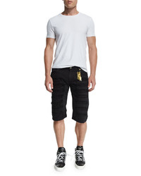 Robin's Jeans Overdyed Distressed Cutoff Shorts Black