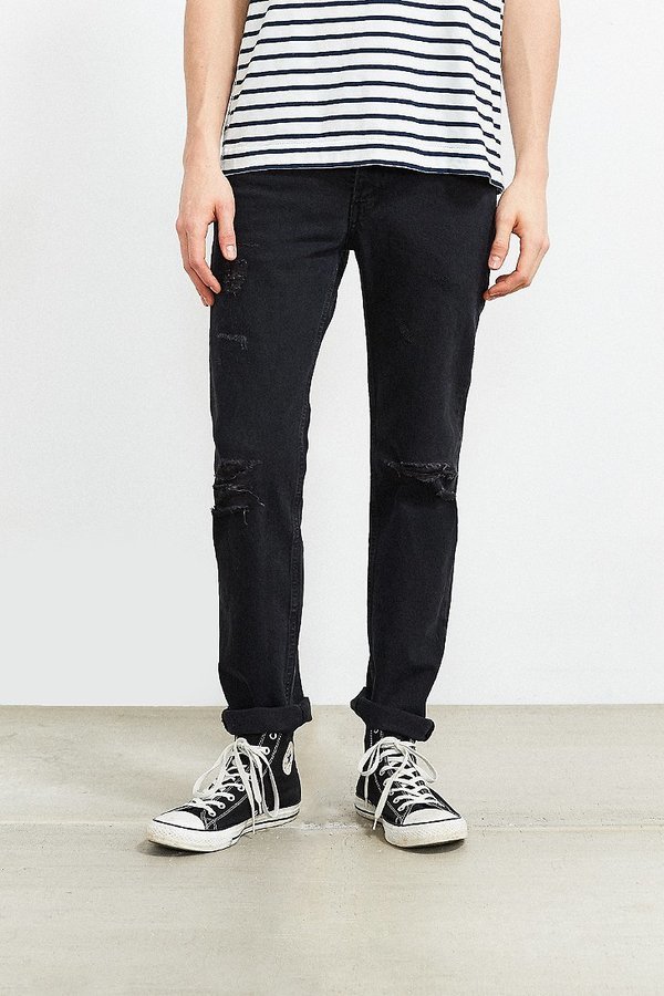 levis black ripped jeans
