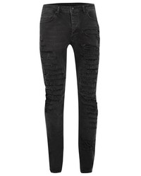 Topman Aaa Collection Shredded Stretch Skinny Fit Jeans