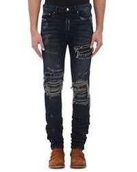 Amiri Mx1 Leather Inset Slim Jeans