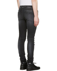 Balmain Black Distressed Slim Jeans