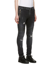 Balmain Black Distressed Slim Jeans