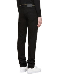 Givenchy Black Distressed Zipper Jeans