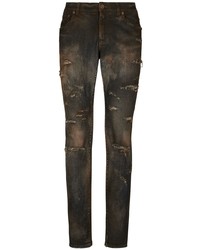 Dolce & Gabbana Bleached Effect Slim Fit Jeans
