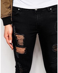 Asos Brand Extreme Super Skinny Jeans With Extreme Rips