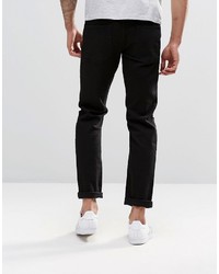 Asos Brand Stretch Slim Jeans With Knee Rips In Black