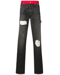 Heron Preston Contrasting Waistband Straight Jeans