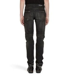 Balmain Distressed Biker Denim Jeans