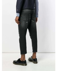 Overcome Distressed Denim Cropped Straight Leg Jeans