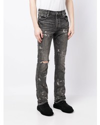 purple brand Distressed Straight Leg Jeans