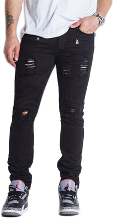 black embellish jeans