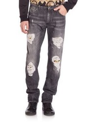 Versace Jeans Distressed Straight Leg Jeans