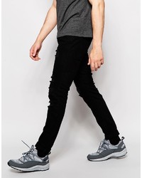 Pull&Bear Jeans In Slim Fit With Rips In Black