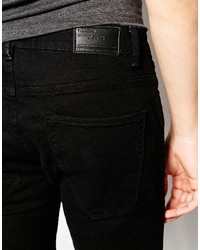 Pull&Bear Jeans In Slim Fit With Rips In Black