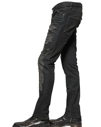 Just Cavalli 17cm Shredded Stretch Denim Jeans