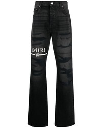 Amiri Logo Embroidery Ripped Jeans