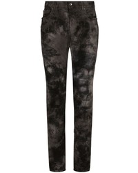 Dolce & Gabbana Marbled Effect Slim Fit Jeans