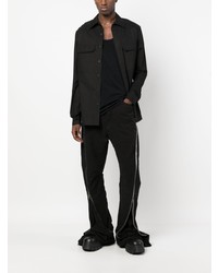 Rick Owens Mid Rise Zip Up Extra Length Jeans