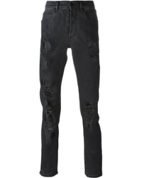Off-White Distressed Slim Fit Jeans