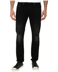 7 For All Mankind Paxtyn Skinny W Clean Pocket In Destroyed Black