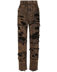 Dolce & Gabbana Ripped Detail Bleached Jeans